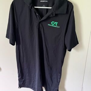 Sport-Tek Black Polo Shirt medium collision right work shirt mens